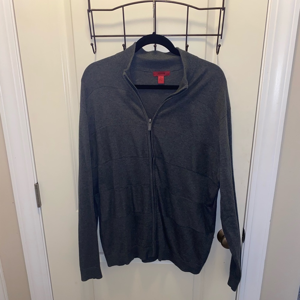 men’s Gray zip cardigan sweater